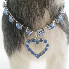Single row diamond cat and dog accessories pet collar love pendant