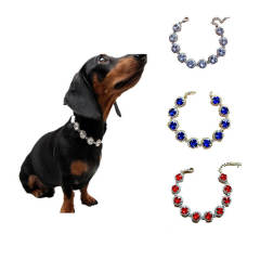 Single row diamond cat and dog accessories pet collar love pendant