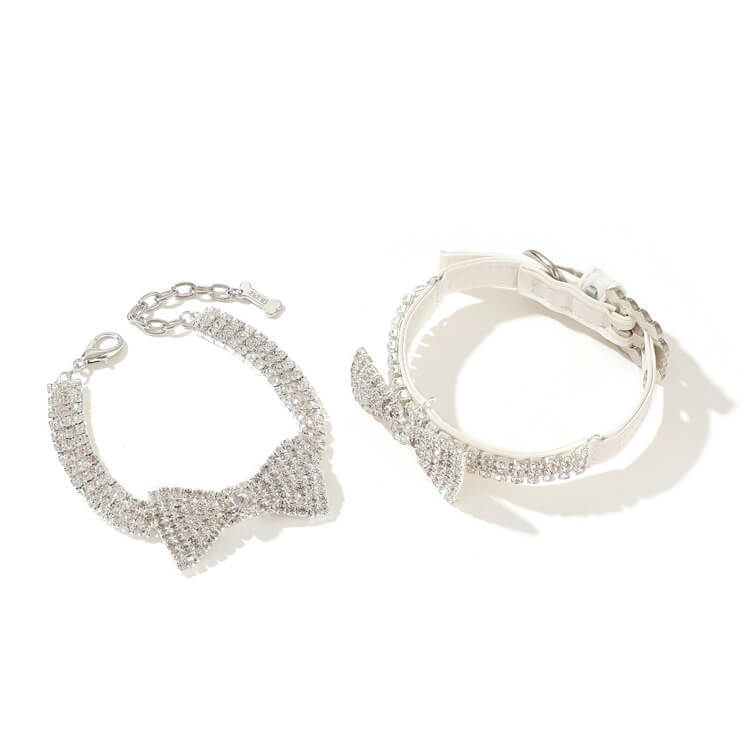 Pet supplies collar lead rope neck ring cat drill chain necklace Small dog collar accessories