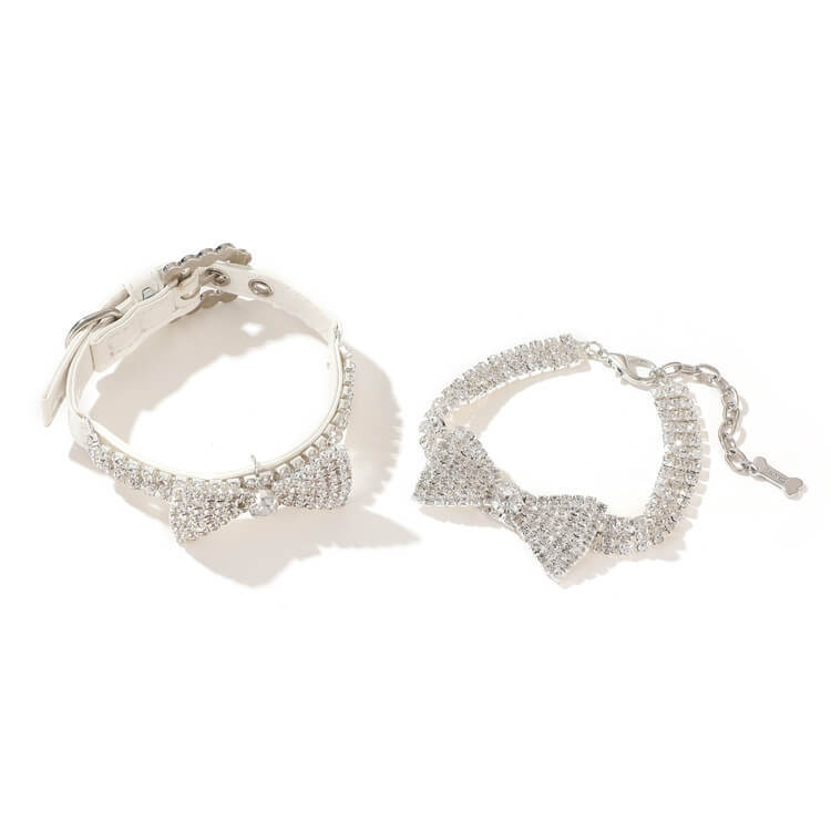 Pet supplies collar lead rope neck ring cat drill chain necklace Small dog collar accessories