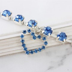 Single row diamond cat and dog accessories pet collar love pendant