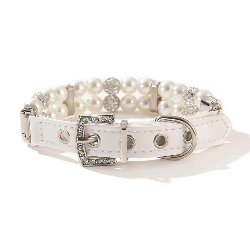 Pet collar White Pearl collar leash set bestselling dog and cat chain collar