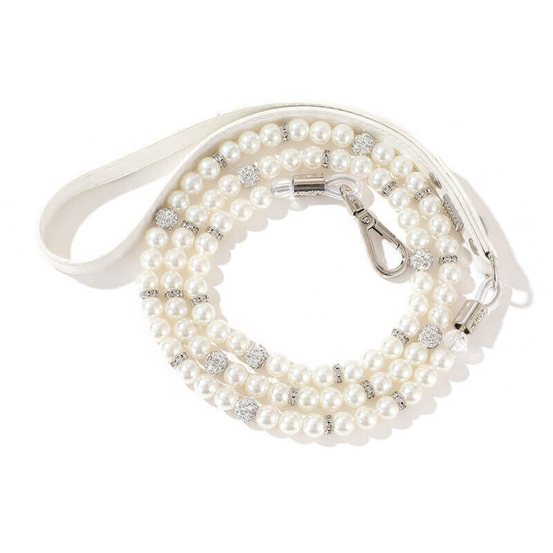 Pet collar White Pearl collar leash set bestselling dog and cat chain collar
