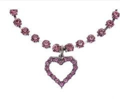 Single row diamond cat and dog accessories pet collar love pendant