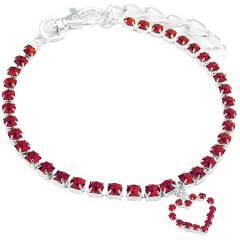 Single row diamond cat and dog accessories pet collar love pendant