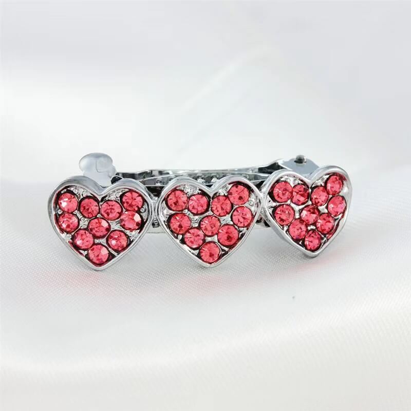 Rhinestone Heart Hairpin Pet Ornament