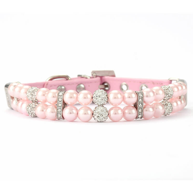 Pet Supplies Pearl Collar Leash Collar Collar Cat and Dog Necklace Small Dog Collar Leash Set