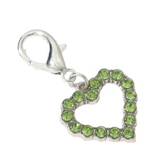Rhinestone Heart Dog Collar Pendant