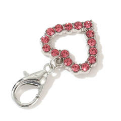 Rhinestone Heart Dog Collar Pendant