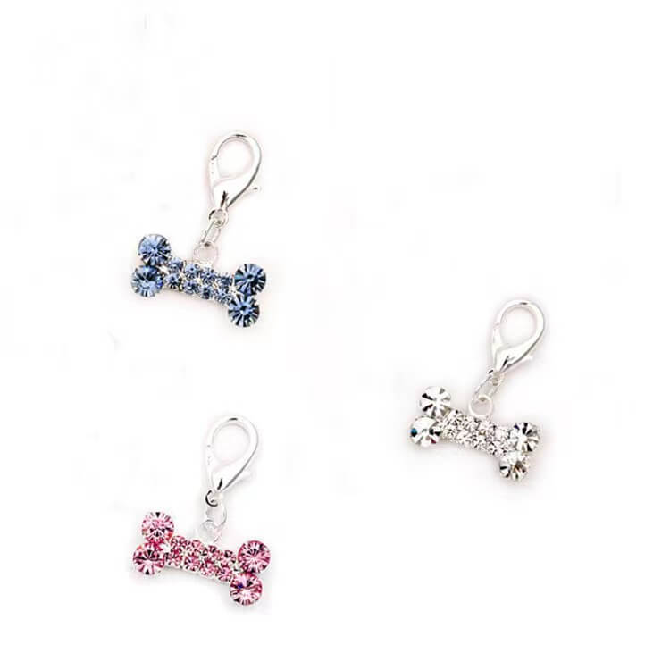Rhinestone Bone Shaped Dog Pendant