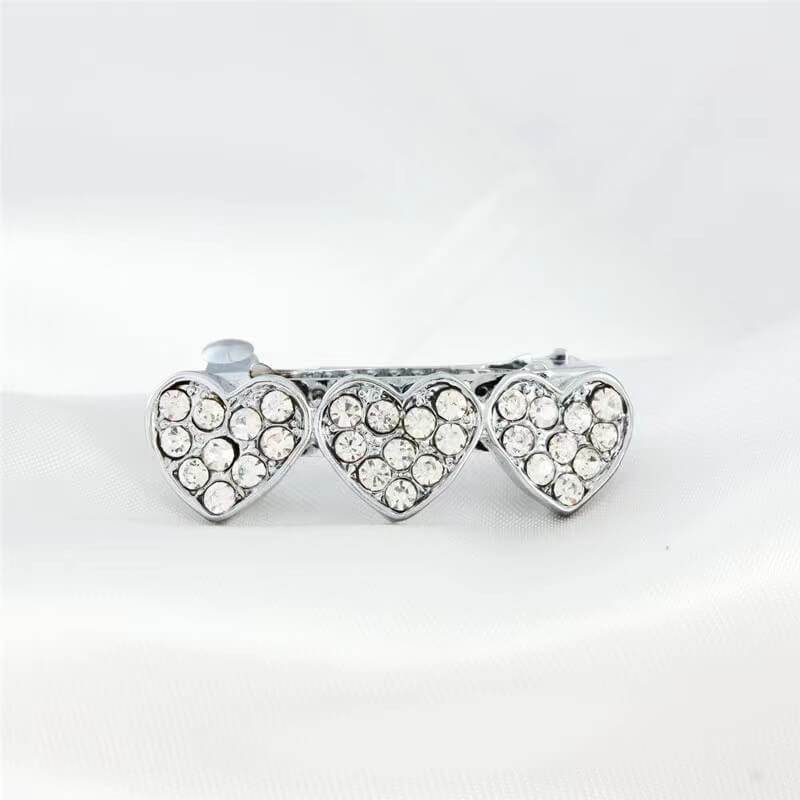 Rhinestone Heart Hairpin Pet Ornament
