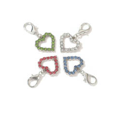 Rhinestone Heart Dog Collar Pendant