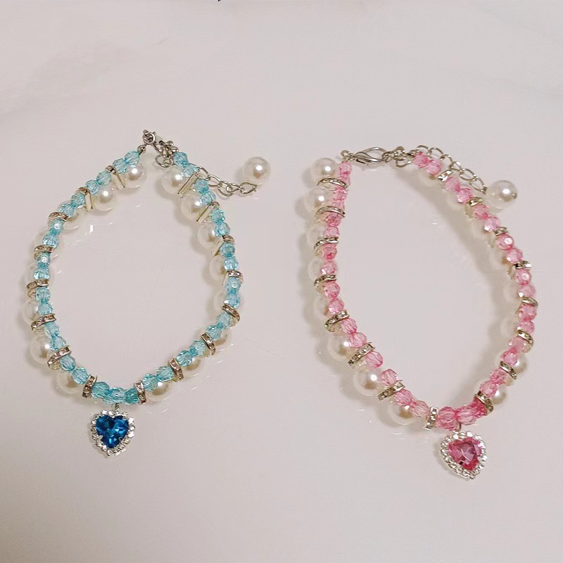 Hand Braided Pearl Necklace Pet Jewelry