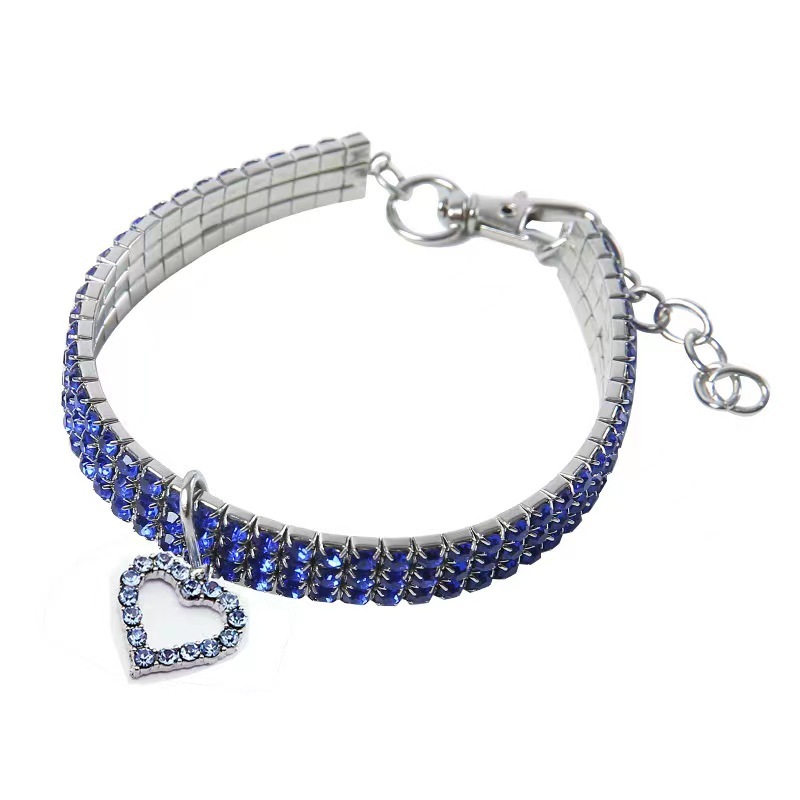 pet crystal elastic necklace