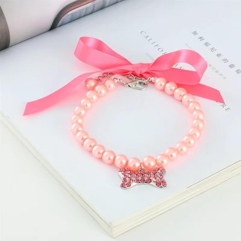 Pet Jewelry Pearl Cat Dog Necklace Collar Bone Pendant