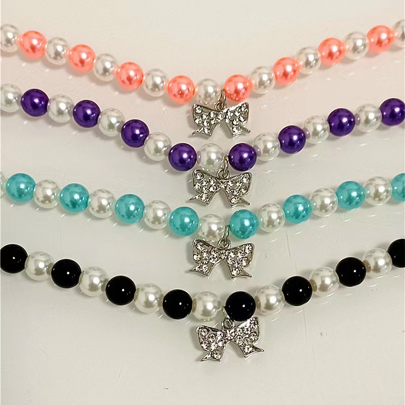 pearl necklace bow tie
