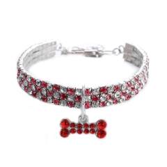 New rhinestone heart-shaped necklaces for pet dogs and cat crystal collars