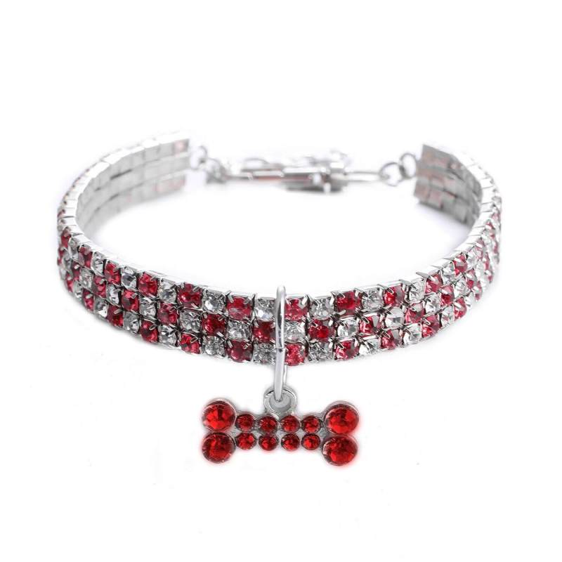 New rhinestone heart-shaped necklaces for pet dogs and cat crystal collars