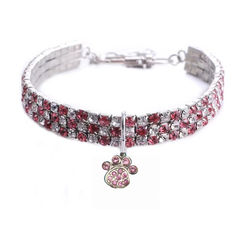 New rhinestone heart-shaped necklaces for pet dogs and cat crystal collars