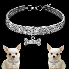 Pet Necklace Dog Chain Cat Crystal Collar Pet Supplies Small Dog Accessories Tag