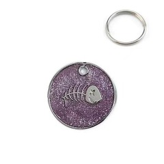 Round fishbone cat and dog tag leash accessories