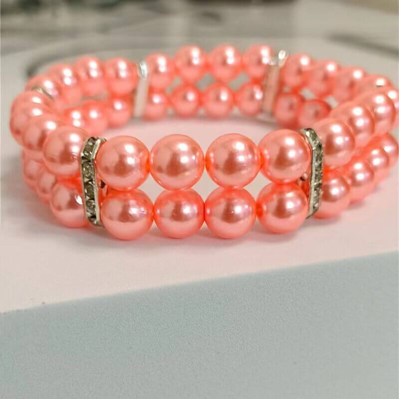 Faux Pearl Pet Stretchy Retractable Collar