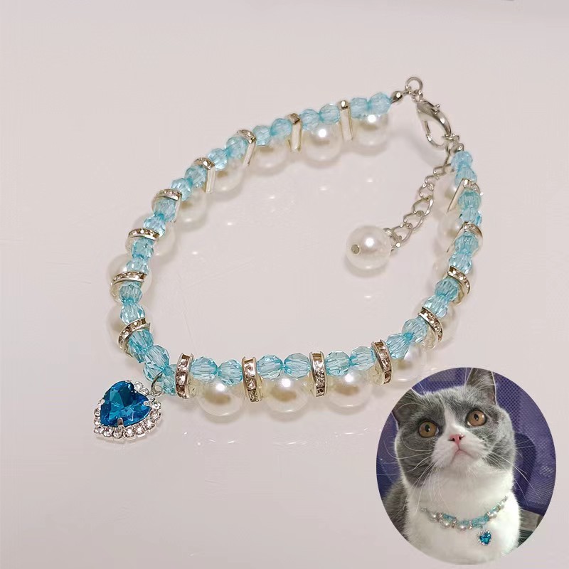 Hand Braided Pearl Necklace Pet Jewelry