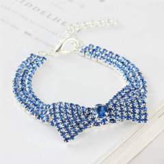 Three rows of non-stretch close-claw rhinestone jewelry