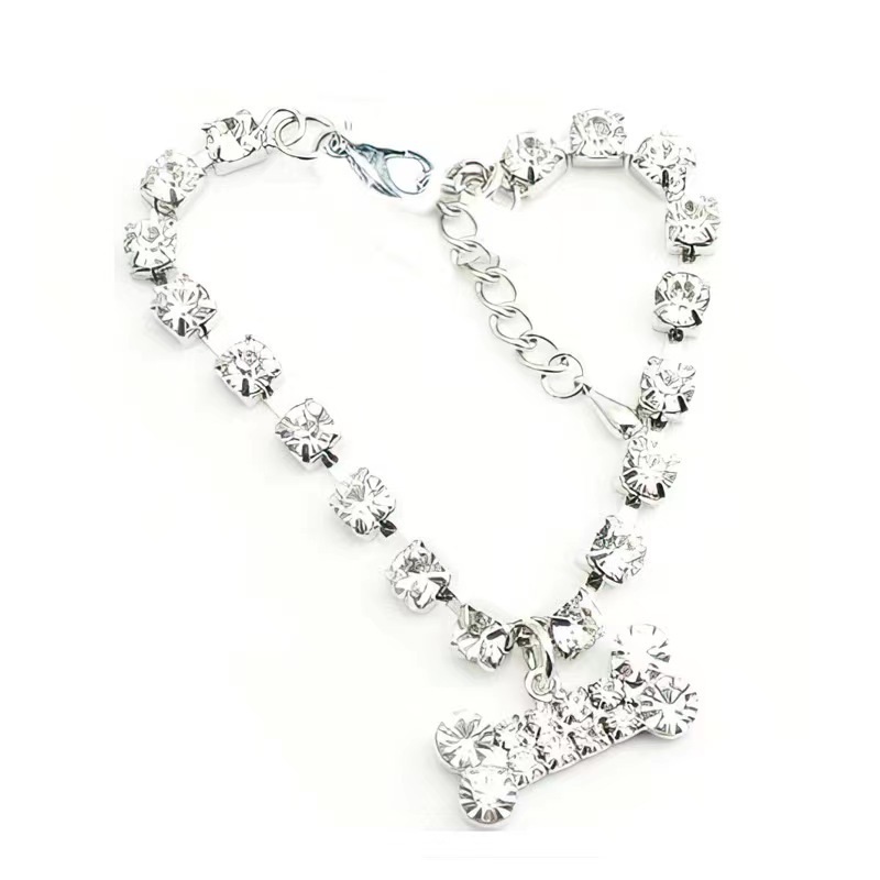 Fashionable pet dog accessory rhinestone necklace jewelry collar for cat