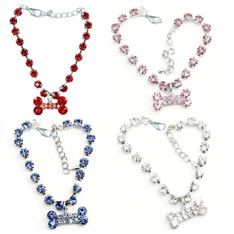 Fashionable pet dog accessory rhinestone necklace jewelry collar for cat