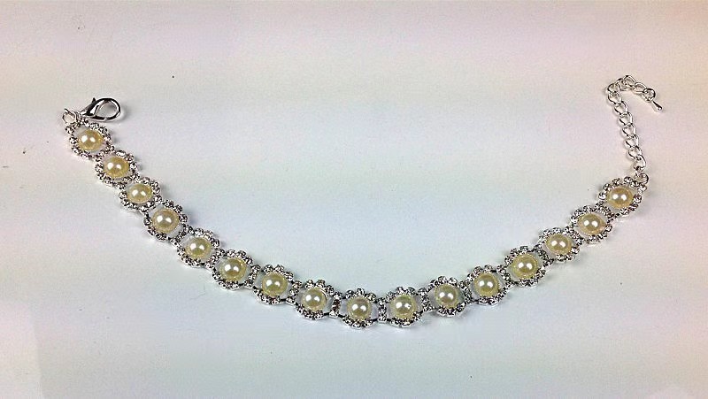 Rhinestone Pearl Necklace Jewelry Pet Collar
