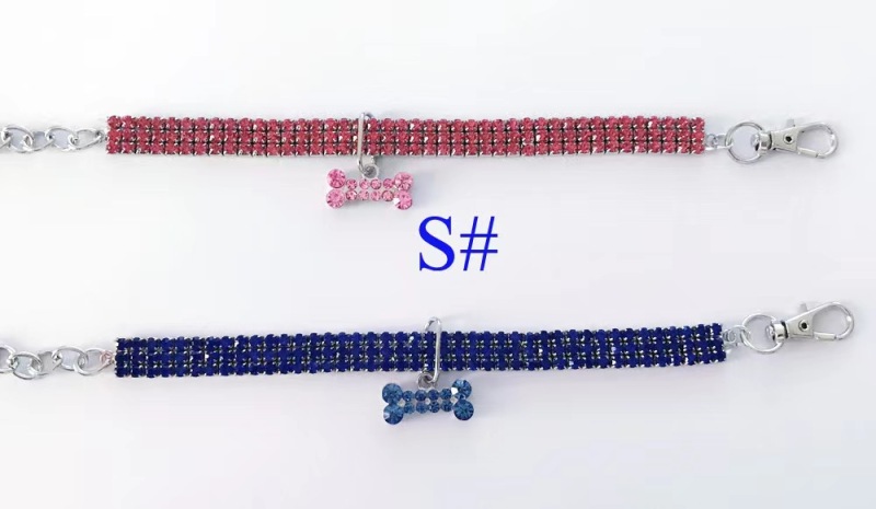 pet crystal elastic necklace