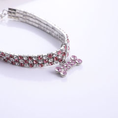 New rhinestone heart-shaped necklaces for pet dogs and cat crystal collars
