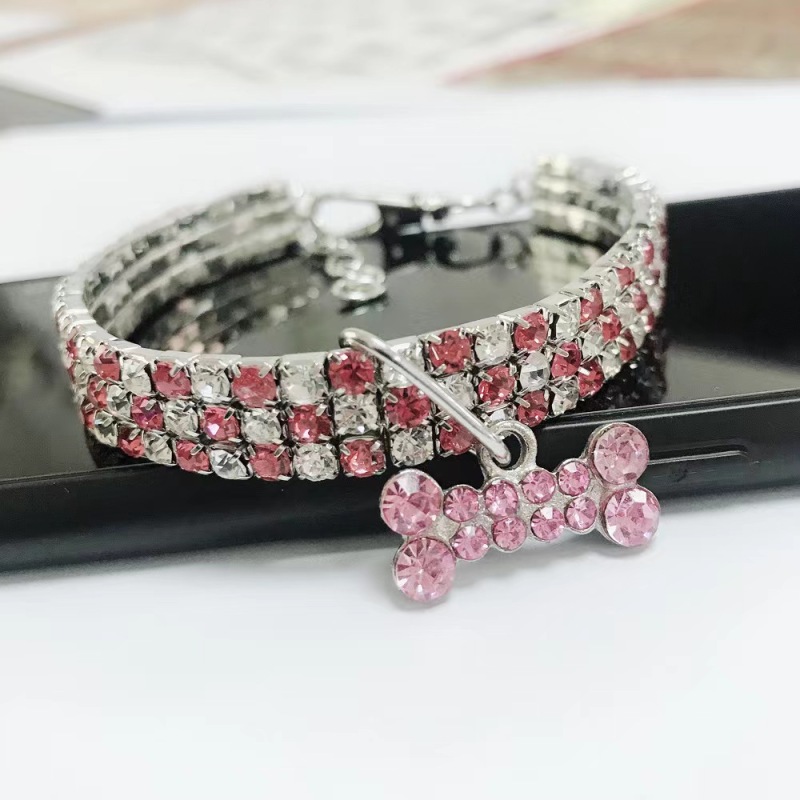 New rhinestone heart-shaped necklaces for pet dogs and cat crystal collars