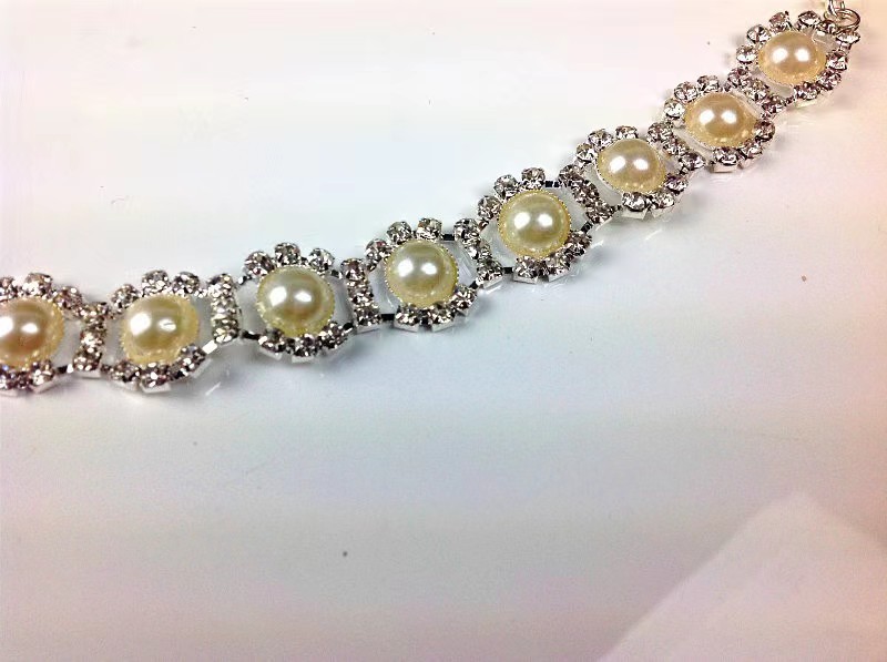 Rhinestone Pearl Necklace Jewelry Pet Collar