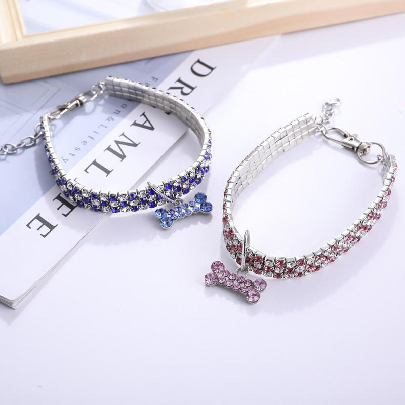 New rhinestone heart-shaped necklaces for pet dogs and cat crystal collars