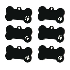 Stainless Steel Pet Tag Carved Bone Carved Blank ID Name Tag Customized Metal Dog Tag