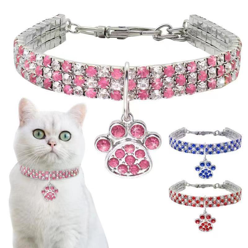 New rhinestone heart-shaped necklaces for pet dogs and cat crystal collars