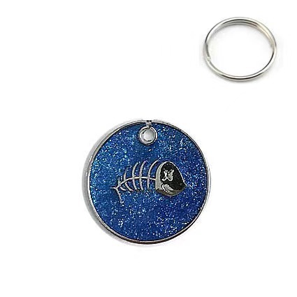 Round fishbone cat and dog tag leash accessories