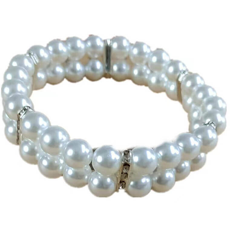 Faux Pearl Pet Stretchy Retractable Collar