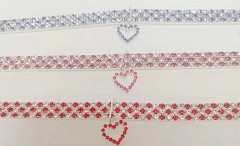New rhinestone heart-shaped necklaces for pet dogs and cat crystal collars