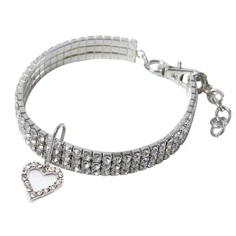 pet crystal elastic necklace