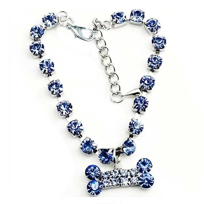Fashionable pet dog accessory rhinestone necklace jewelry collar for cat