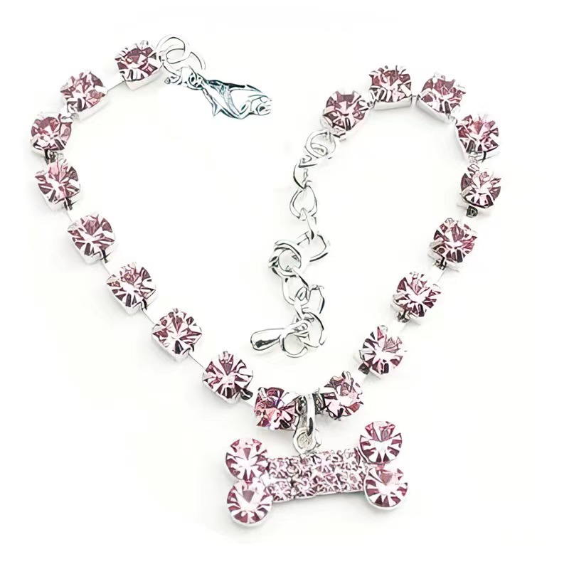 Fashionable pet dog accessory rhinestone necklace jewelry collar for cat