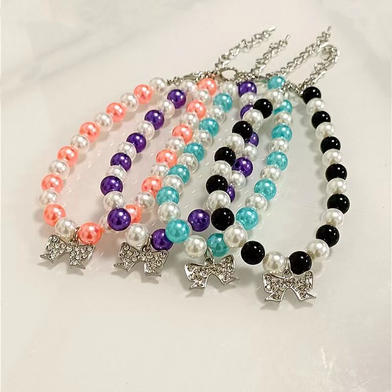 pearl necklace bow tie