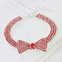 Three rows of non-stretch close-claw rhinestone jewelry