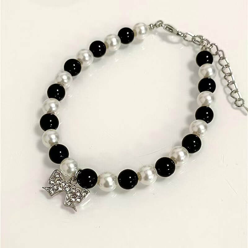 pearl necklace bow tie