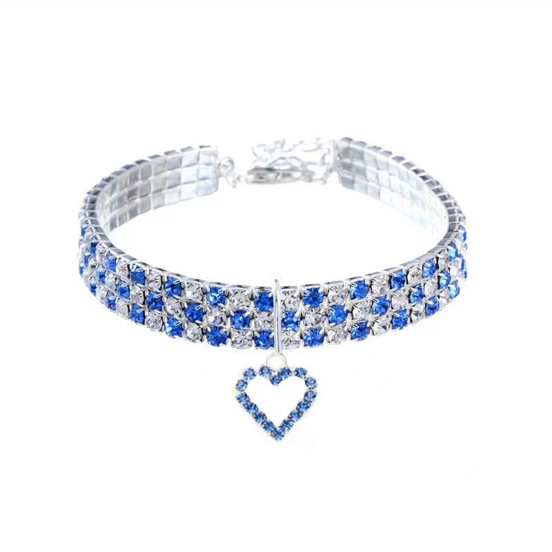New rhinestone heart-shaped necklaces for pet dogs and cat crystal collars