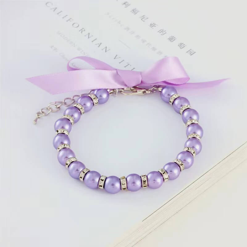 pet pearl necklace cat and dog jewelry
