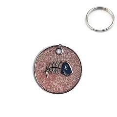 Round fishbone cat and dog tag leash accessories